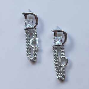 Letter D Elegant Zircon Earrings